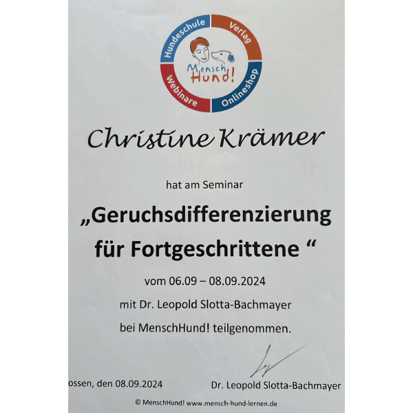 Juno - Zertifikat Geruchsdifferenzierung Fortgeschritten