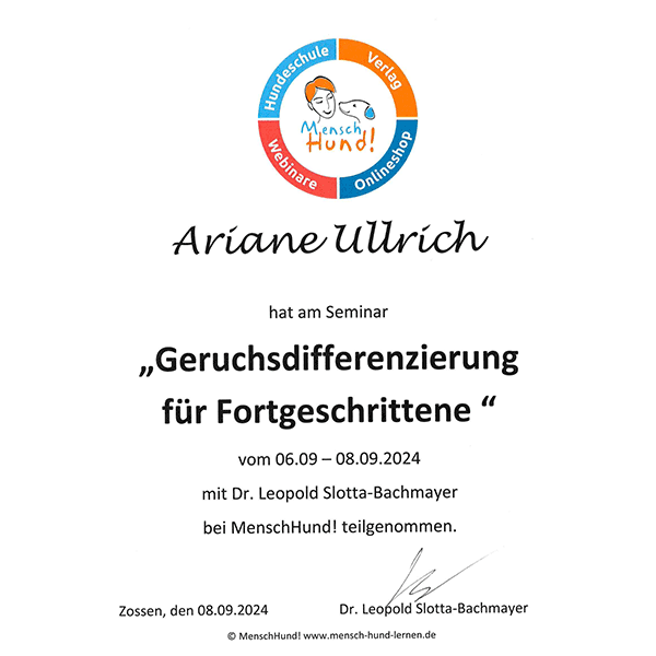 Lucy in the Sky - Zertifikat Geruchsdifferenzierung Fortgeschritten 2